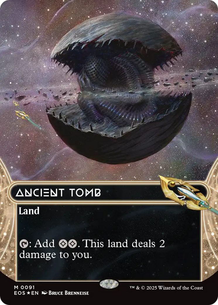 Ancient Tomb (0091) (Borderless) (Galaxy Foil) [Edge of Eternities] | Galaxy Games LLC