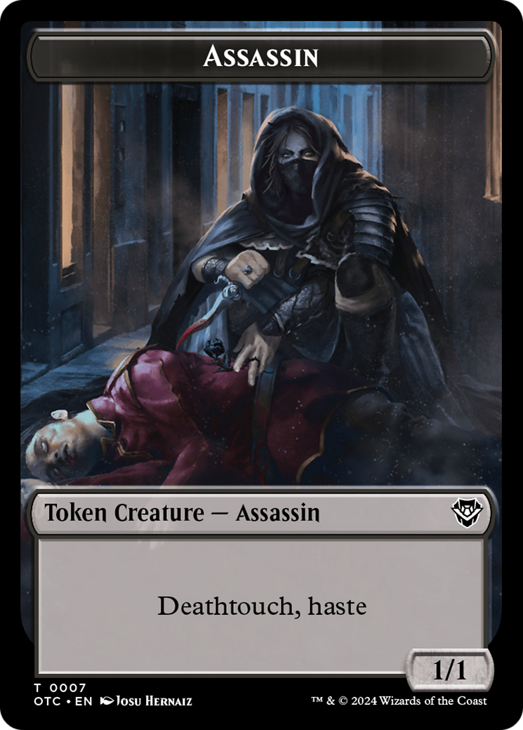 Assassin // Food Double-Sided Token [Outlaws of Thunder Junction Commander Tokens] | Galaxy Games LLC