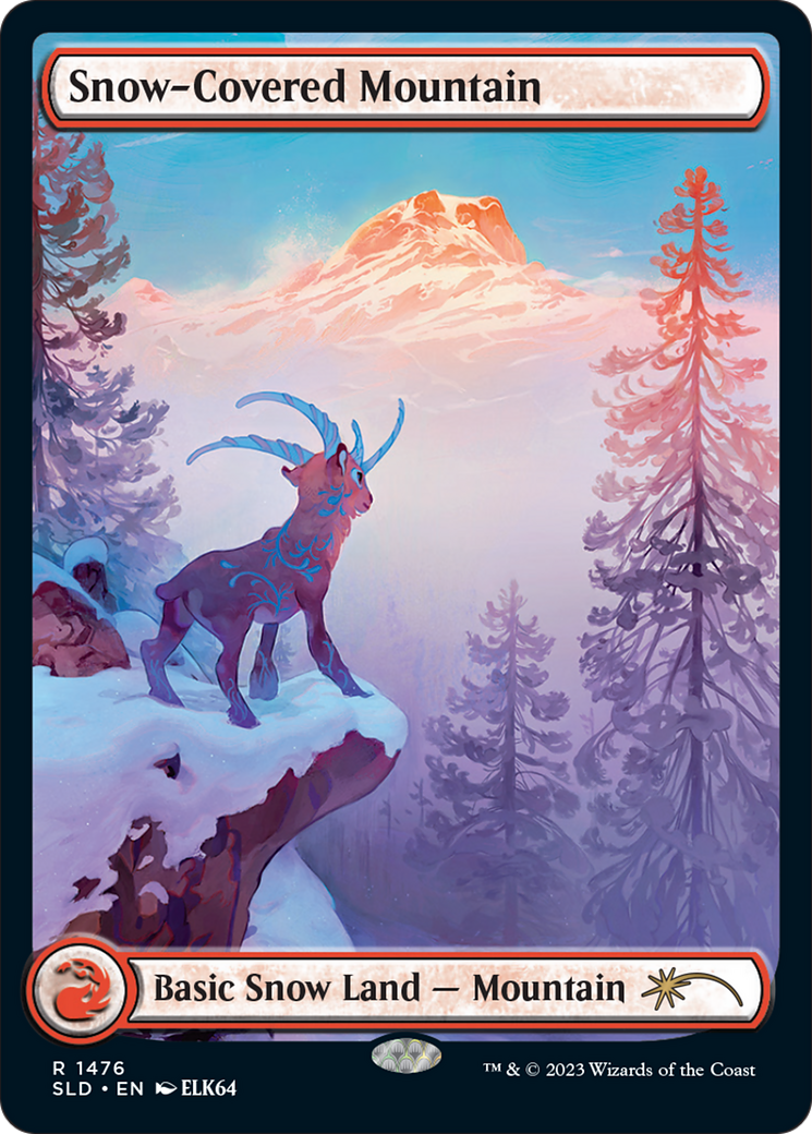 Snow-Covered Mountain (1476) (Rainbow Foil) [Secret Lair Drop Series] | Galaxy Games LLC