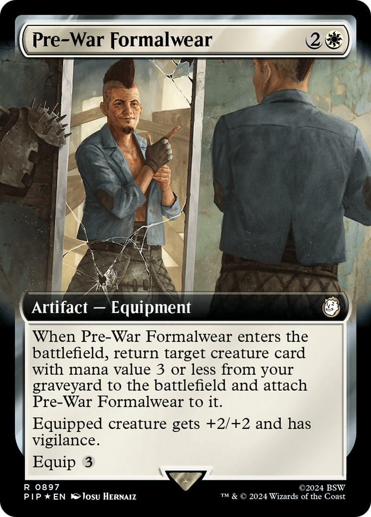 Pre-War Formalwear (Extended Art) (Surge Foil) [Fallout] | Galaxy Games LLC