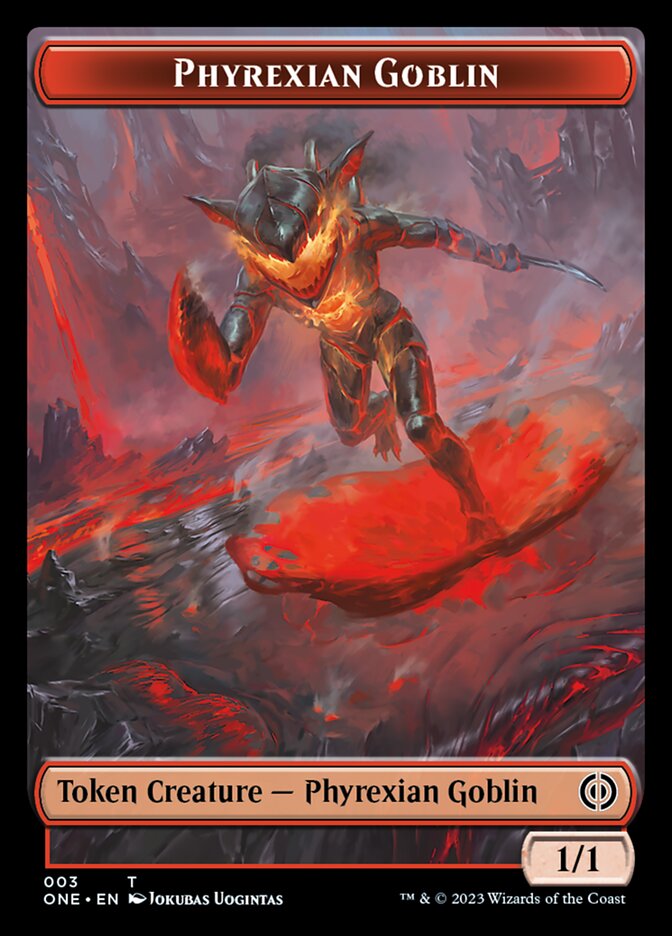 Rebel // Phyrexian Goblin Double-Sided Token [Phyrexia: All Will Be One Tokens] | Galaxy Games LLC