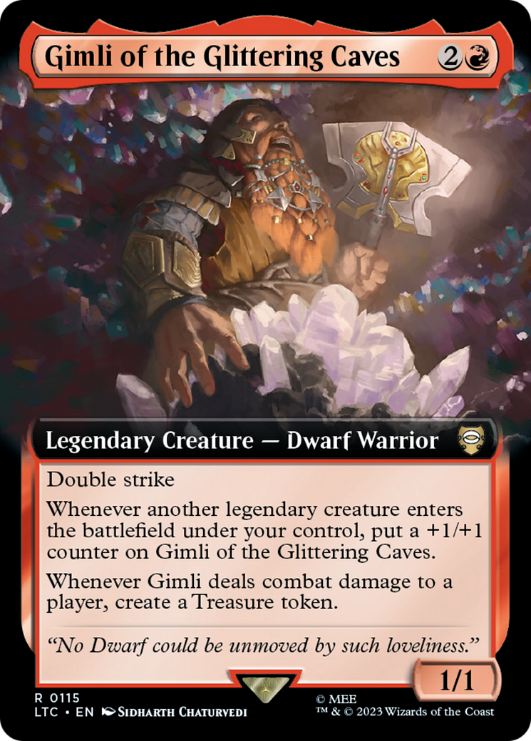 Gimli of the Glittering Caves (Extended Art) [The Lord of the Rings: Tales of Middle-Earth Commander] | Galaxy Games LLC