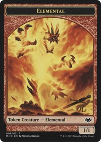 Elemental (008) // Serra the Benevolent Emblem (020) Double-Sided Token [Modern Horizons Tokens] | Galaxy Games LLC