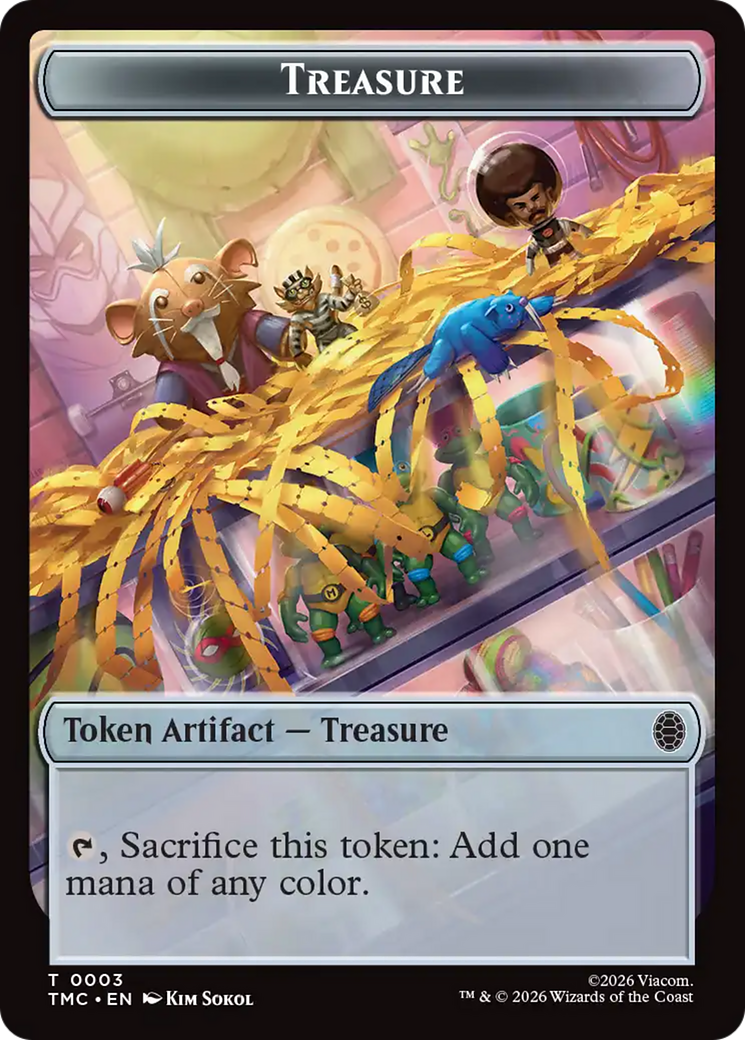 Treasure // Ninja Double-Sided Token [Teenage Mutant Ninja Turtles Commander Tokens] | Galaxy Games LLC
