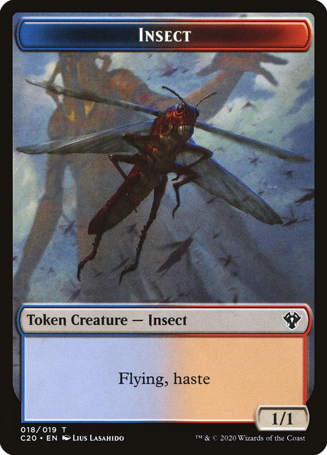 Drake // Insect (018) Double-Sided Token [Commander 2020 Tokens] | Galaxy Games LLC