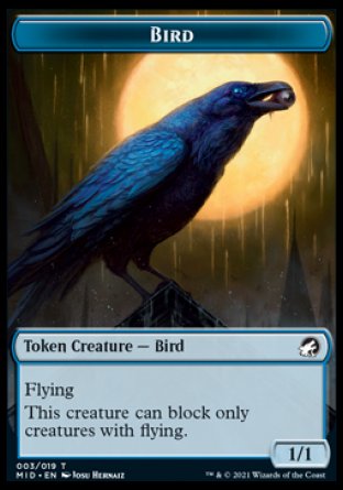 Zombie (005) // Bird Double-Sided Token [Innistrad: Midnight Hunt Tokens] | Galaxy Games LLC
