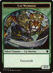 Cat Warrior (008) // Rat (003) Double-Sided Token [Commander 2017 Tokens] | Galaxy Games LLC