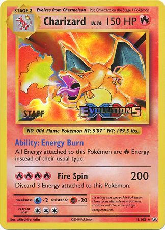 Charizard (11/108) (XY Evolutions Staff Prerelease) [XY: Black Star Promos] | Galaxy Games LLC