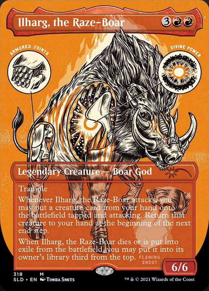 Ilharg, the Raze-Boar (Borderless Foil Etched) [Secret Lair Drop Series] | Galaxy Games LLC