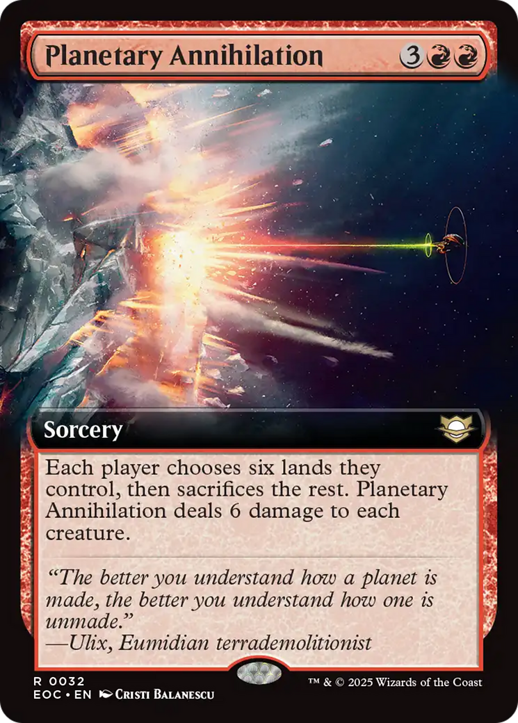 Planetary Annihilation (Extended Art) [Edge of Eternities Commander] | Galaxy Games LLC