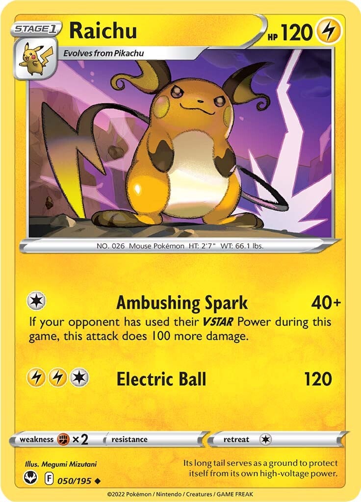 Raichu (050/195) [Sword & Shield: Silver Tempest] | Galaxy Games LLC