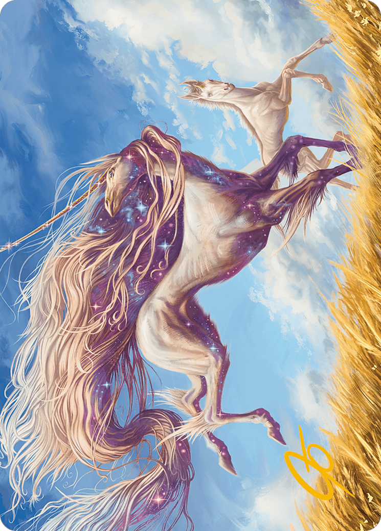 Nyxborn Unicorn Art Card (Gold-Stamped Signature) [Modern Horizons 3 Art Series] | Galaxy Games LLC