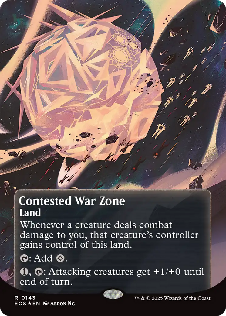 Contested War Zone (0143) (Borderless) (Galaxy Foil) [Edge of Eternities: Stellar Sights] | Galaxy Games LLC
