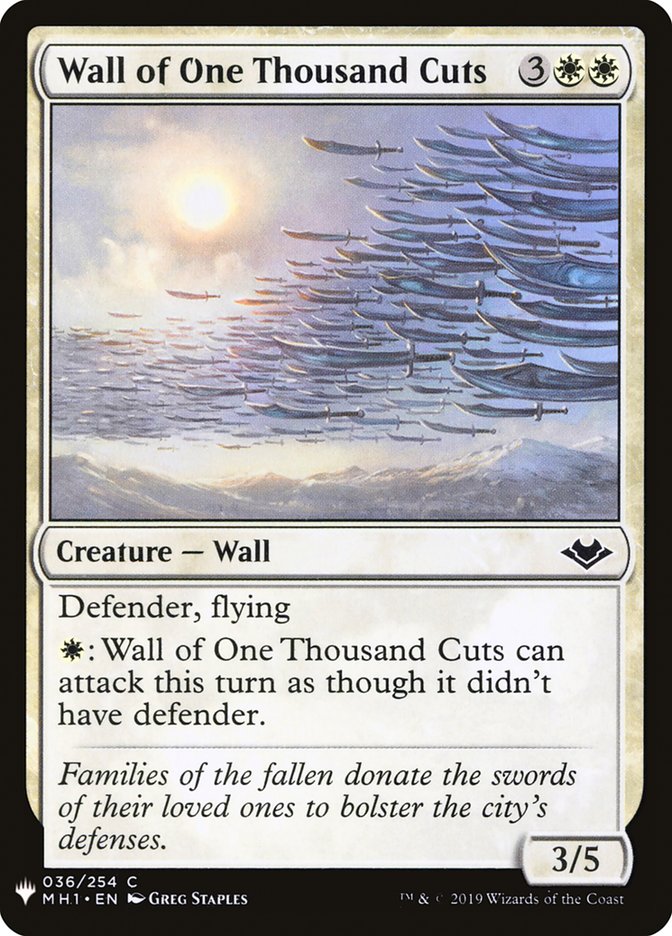 Wall of One Thousand Cuts [Mystery Booster] | Galaxy Games LLC