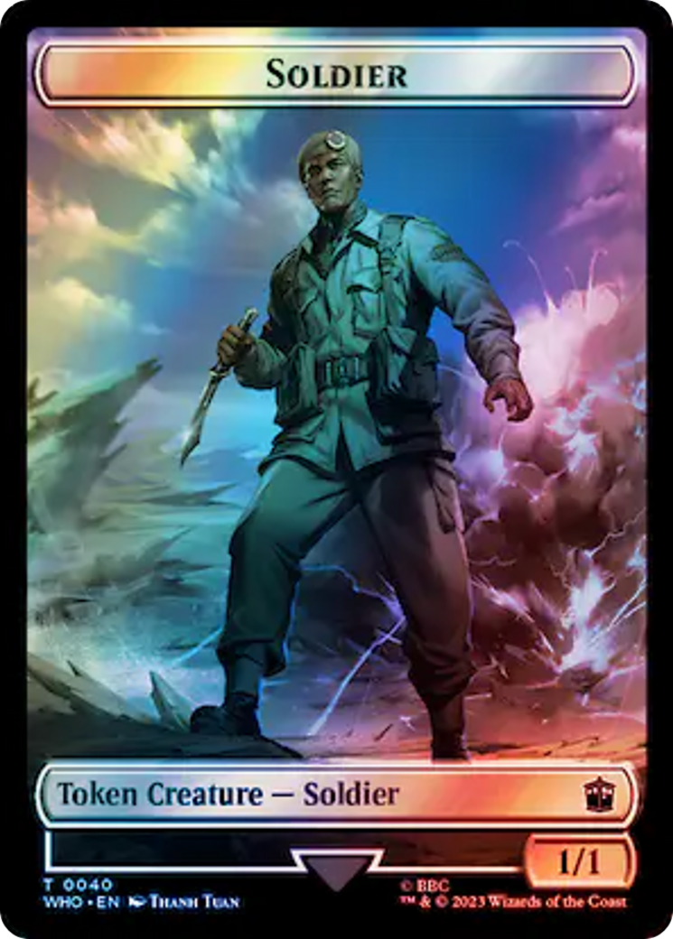 Soldier // Treasure (0061) Double-Sided Token (Surge Foil) [Doctor Who Tokens] | Galaxy Games LLC