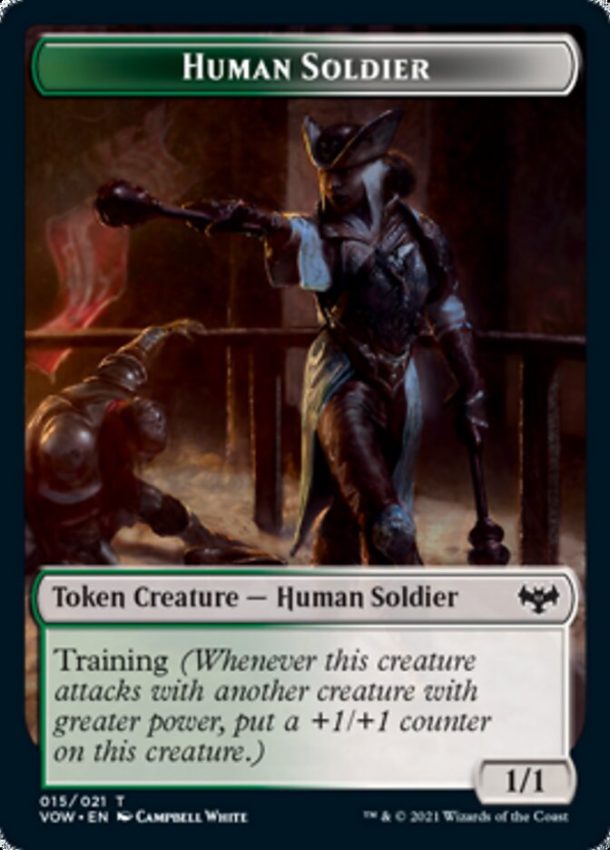 Zombie (008) // Human Soldier Double-Sided Token [Innistrad: Crimson Vow Tokens] | Galaxy Games LLC