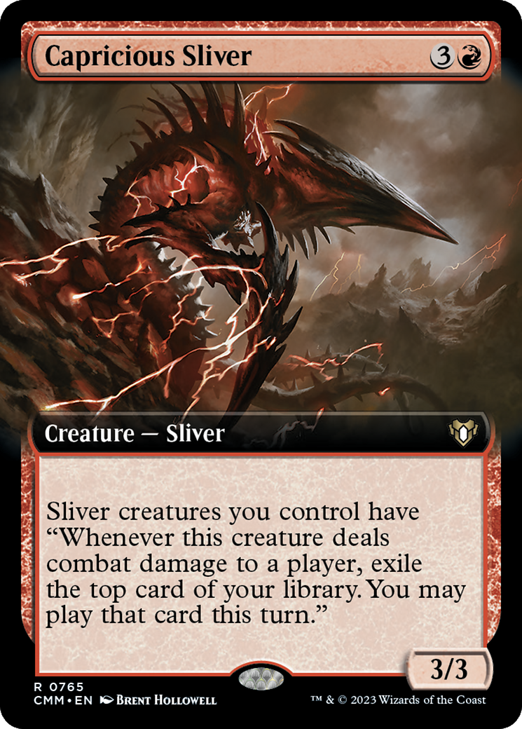 Capricious Sliver (Extended Art) [Commander Masters] | Galaxy Games LLC