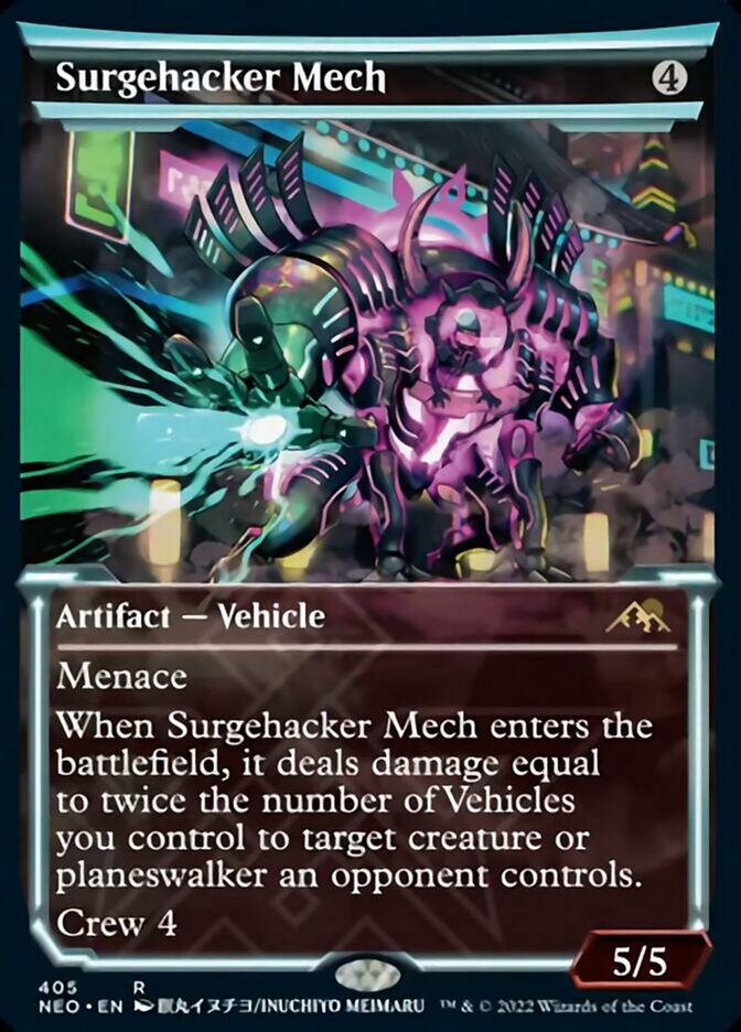 Surgehacker Mech (Showcase Soft Glow) [Kamigawa: Neon Dynasty] | Galaxy Games LLC