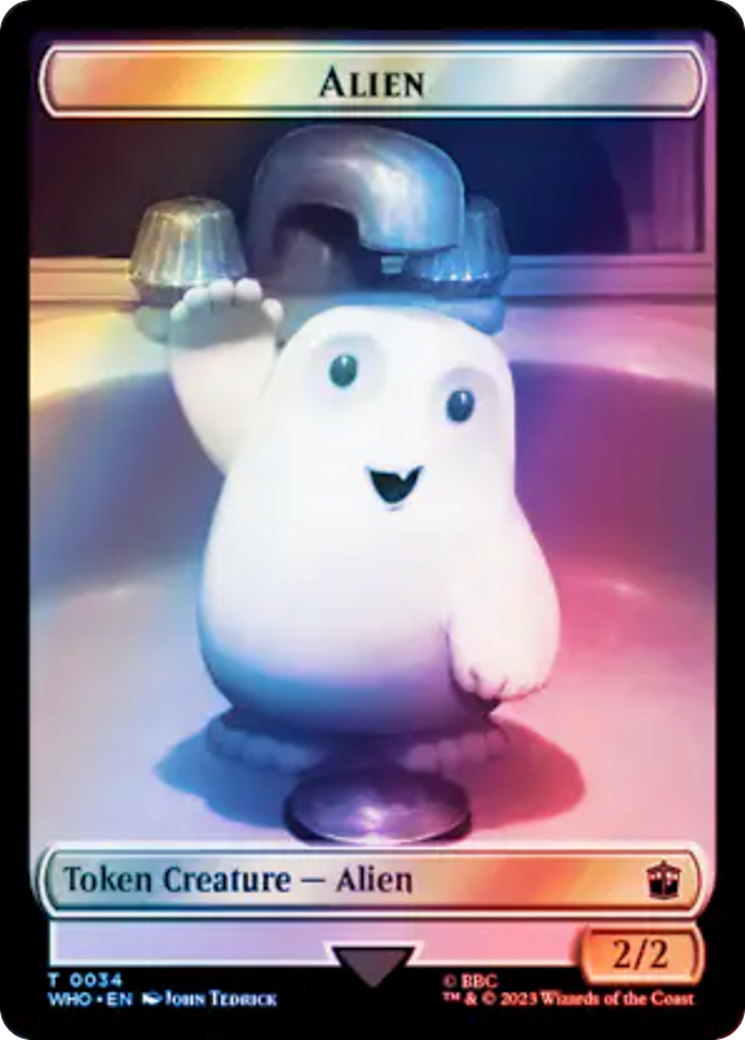 Alien // Cyberman Double-Sided Token (Surge Foil) [Doctor Who Tokens] | Galaxy Games LLC