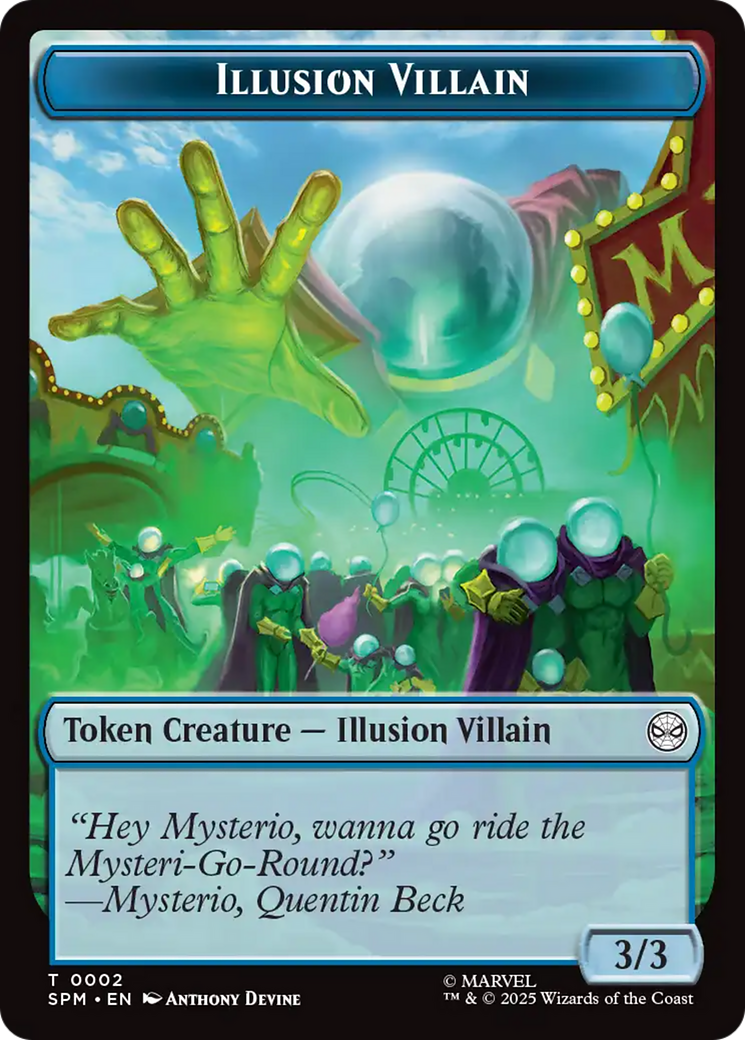 Spider // Illusion Villain Double-Sided Token [Marvel's Spider-Man Tokens] | Galaxy Games LLC