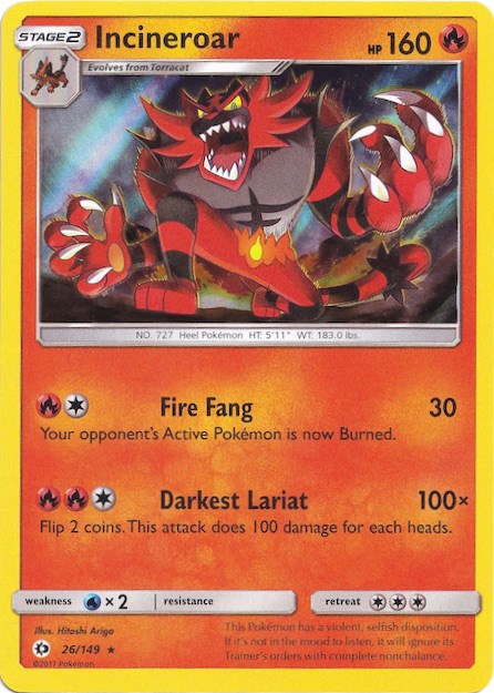 Incineroar (26/149) (Water Web Holo) [Sun & Moon: Base Set] | Galaxy Games LLC