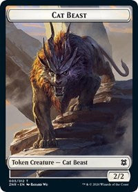 Cat Beast // Construct Double-Sided Token [Zendikar Rising Tokens] | Galaxy Games LLC