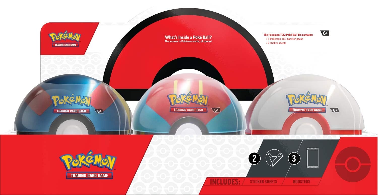 Poke Ball Tin - Display (2023) | Galaxy Games LLC