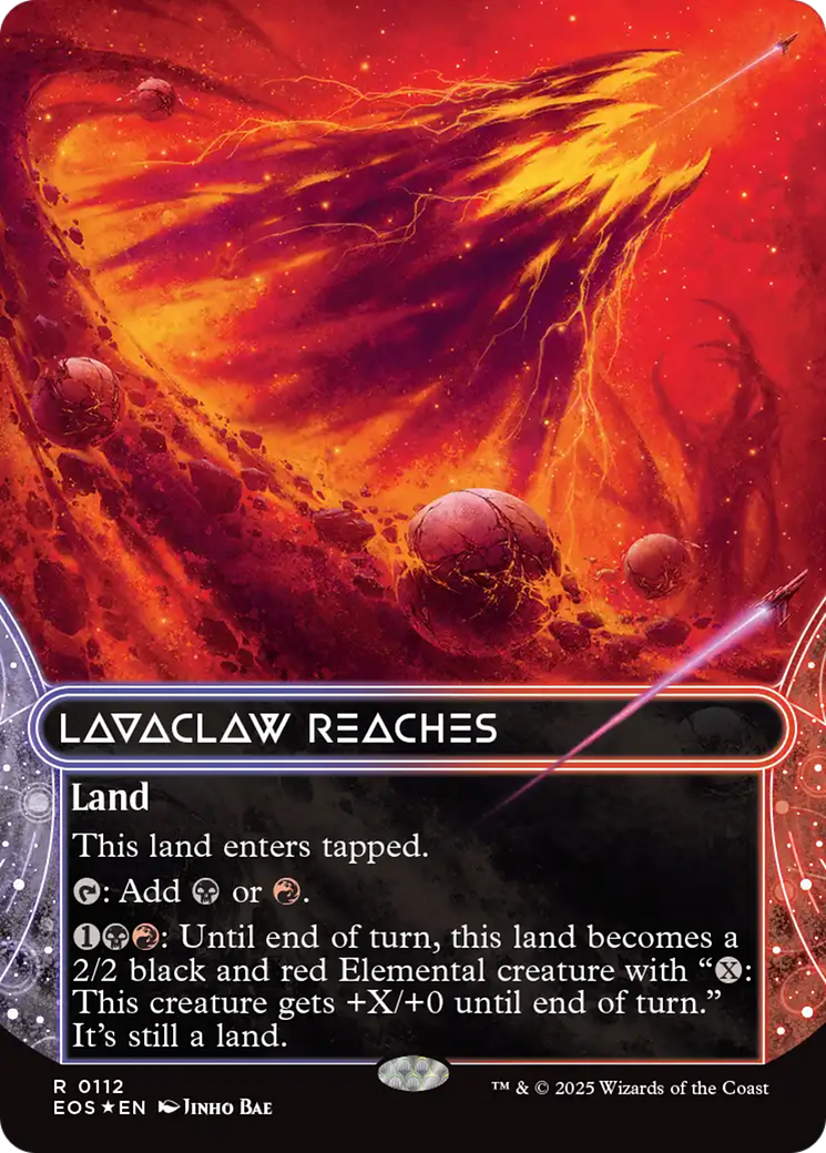 Lavaclaw Reaches (0112) (Borderless) (Galaxy Foil) [Edge of Eternities: Stellar Sights] | Galaxy Games LLC