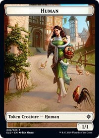 Human // Food (17) Double-Sided Token [Throne of Eldraine Tokens] | Galaxy Games LLC