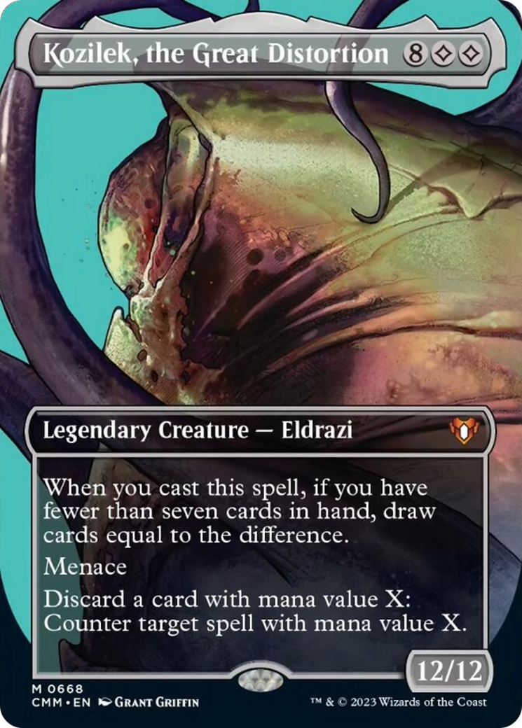 Kozilek, the Great Distortion (Borderless Profile) [Commander Masters] | Galaxy Games LLC