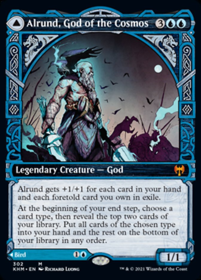 Alrund, God of the Cosmos // Hakka, Whispering Raven (Showcase) [Kaldheim] | Galaxy Games LLC