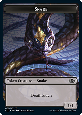 Snake // Zombie Double-Sided Token [Commander Collection: Black Tokens] | Galaxy Games LLC