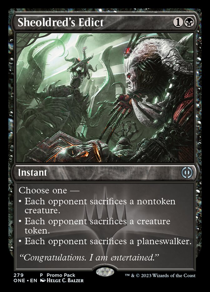 Sheoldred's Edict (Promo Pack) [Phyrexia: All Will Be One Promos] | Galaxy Games LLC