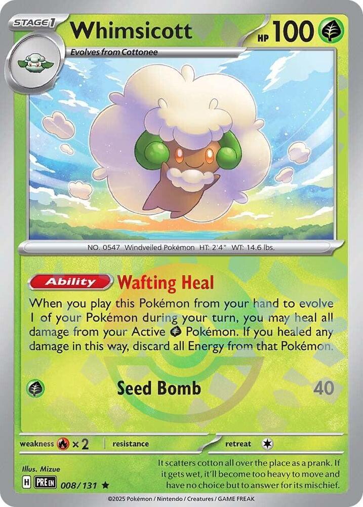 Whimsicott (008/131) (Poke Ball Pattern) [Scarlet & Violet: Prismatic Evolutions] | Galaxy Games LLC