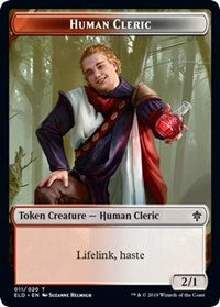Human Cleric // Food (18) Double-Sided Token [Throne of Eldraine Tokens] | Galaxy Games LLC