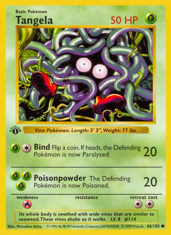 Tangela (66/102) (Shadowless) [Base Set 1st Edition] | Galaxy Games LLC