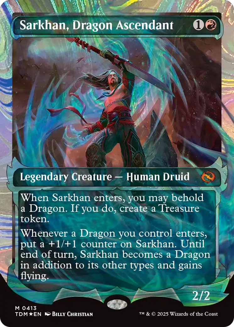 Sarkhan, Dragon Ascendant (0413) (Showcase) (Halo Foil) [Tarkir: Dragonstorm] | Galaxy Games LLC