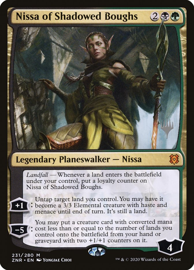 Nissa of Shadowed Boughs (Promo Pack) [Zendikar Rising Promos] | Galaxy Games LLC