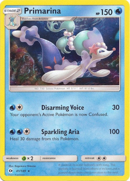 Primarina (41/149) (Water Web Holo) [Sun & Moon: Base Set] | Galaxy Games LLC