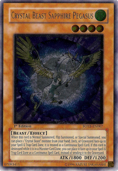 Crystal Beast Sapphire Pegasus [FOTB-EN007] Ultimate Rare | Galaxy Games LLC