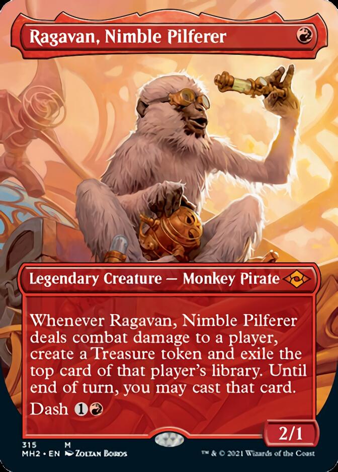 Ragavan, Nimble Pilferer (Borderless Alternate Art) [Modern Horizons 2] | Galaxy Games LLC