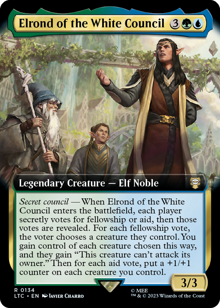 Elrond of the White Council (Extended Art) [The Lord of the Rings: Tales of Middle-Earth Commander] | Galaxy Games LLC