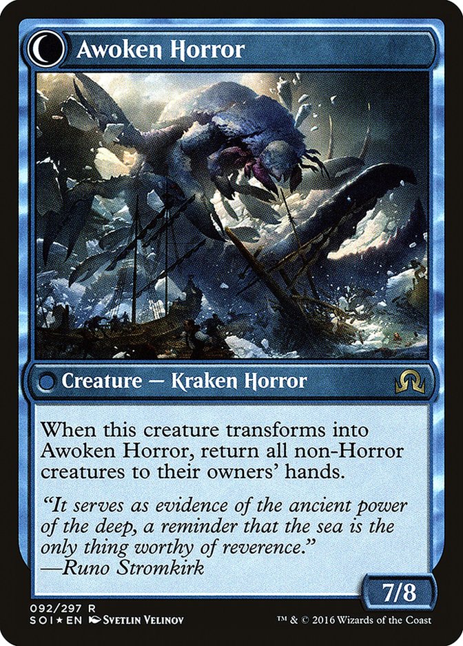 Thing in the Ice // Awoken Horror [Shadows over Innistrad Prerelease Promos] | Galaxy Games LLC