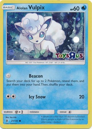 Alolan Vulpix (21/145) (Toys R Us Promo) [Sun & Moon: Guardians Rising] | Galaxy Games LLC