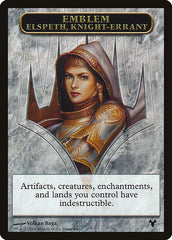 Emblem - Elspeth, Knight-Errant // Soldier Double-Sided Token [Modern Event Deck 2014 Tokens] | Galaxy Games LLC