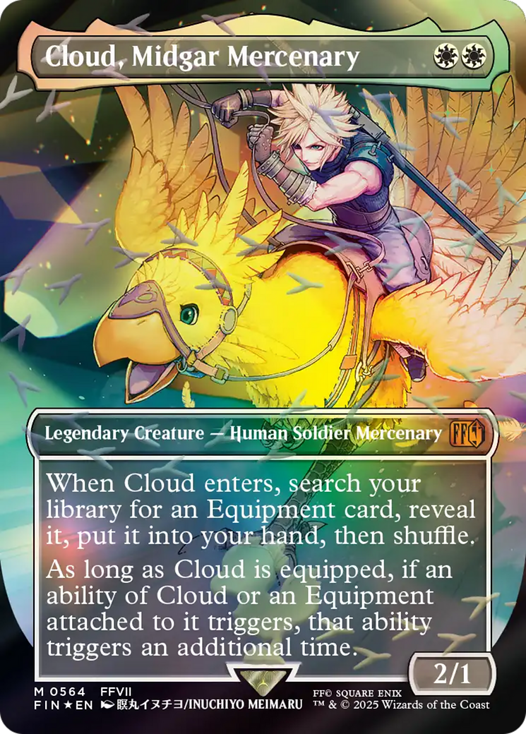 Cloud, Midgar Mercenary (Borderless) (Chocobo Track Foil) [FINAL FANTASY] | Galaxy Games LLC