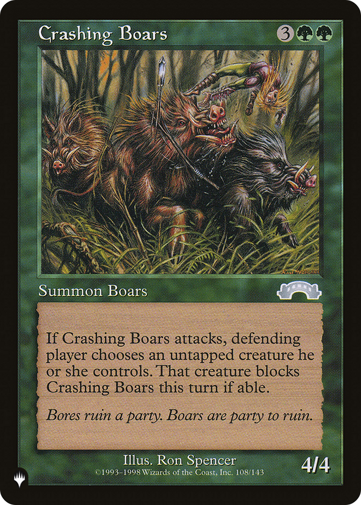 Crashing Boars [The List] | Galaxy Games LLC