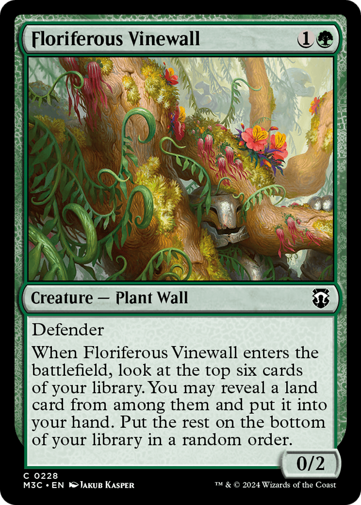 Floriferous Vinewall (Ripple Foil) [Modern Horizons 3 Commander] | Galaxy Games LLC