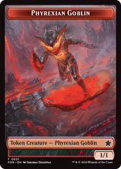 Cat (0027) // Phyrexian Goblin Double-Sided Token [Foundations Tokens] | Galaxy Games LLC