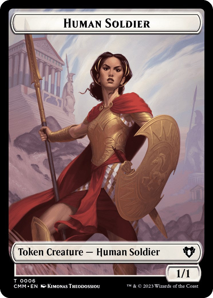 Human Soldier // Dwarf Berserker Double-Sided Token [Commander Masters Tokens] | Galaxy Games LLC